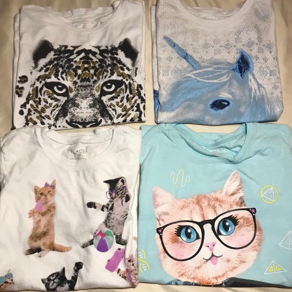 4 short sleeve tees children’s place size 10-12 - Picture 1 of 7